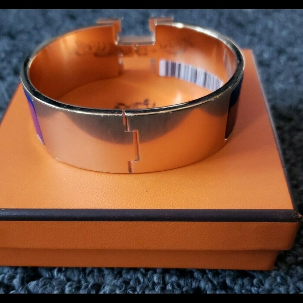 Hermes Clic Clac H Bracelet Blue Indigo GM - Picture 3 of 7